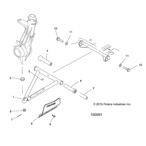 Polaris A Frame Weld, Flared, Left, Matte Black, Genuine OEM Part 1542161-458 - Picture 3 of 3