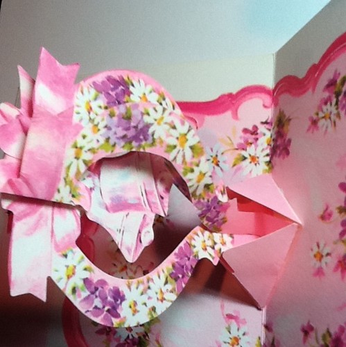 #C184 - Tarjeta de felicitación y etiqueta rosa 3D sin usar de regalo de boda - Imagen 5 de 5
