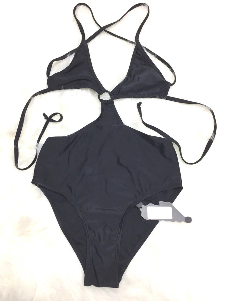 Traje de baño Motel Moondust recortado negro XS NUEVO CON ETIQUETAS Foto 3 de 4
