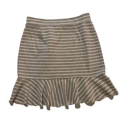Three Dots Pull On Mini Skirt Size Medium Ponte Striped Tiered