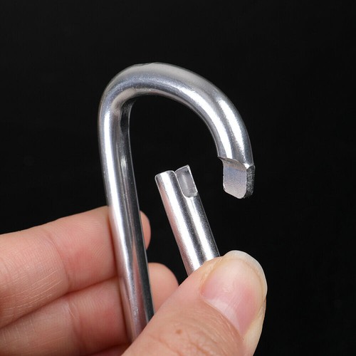50/100pcs 2" Aluminum Camping Key Chain Spring Clips Hook D Shape Hiking Buckle - Picture 11 of 15