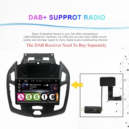 Radio stereo 9" 4+32GB navigazione GPS per Ford Transit Connect 2014-18 Carplay - Foto 16 di 24