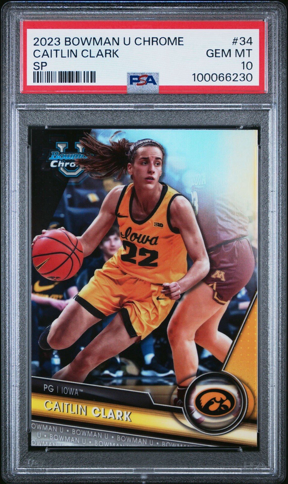 Caitlin Clark 2023 Bowman Chrome University #34 SP Variation Caitlin Clark 2023 Bowman Chrome University #34 SP Variation