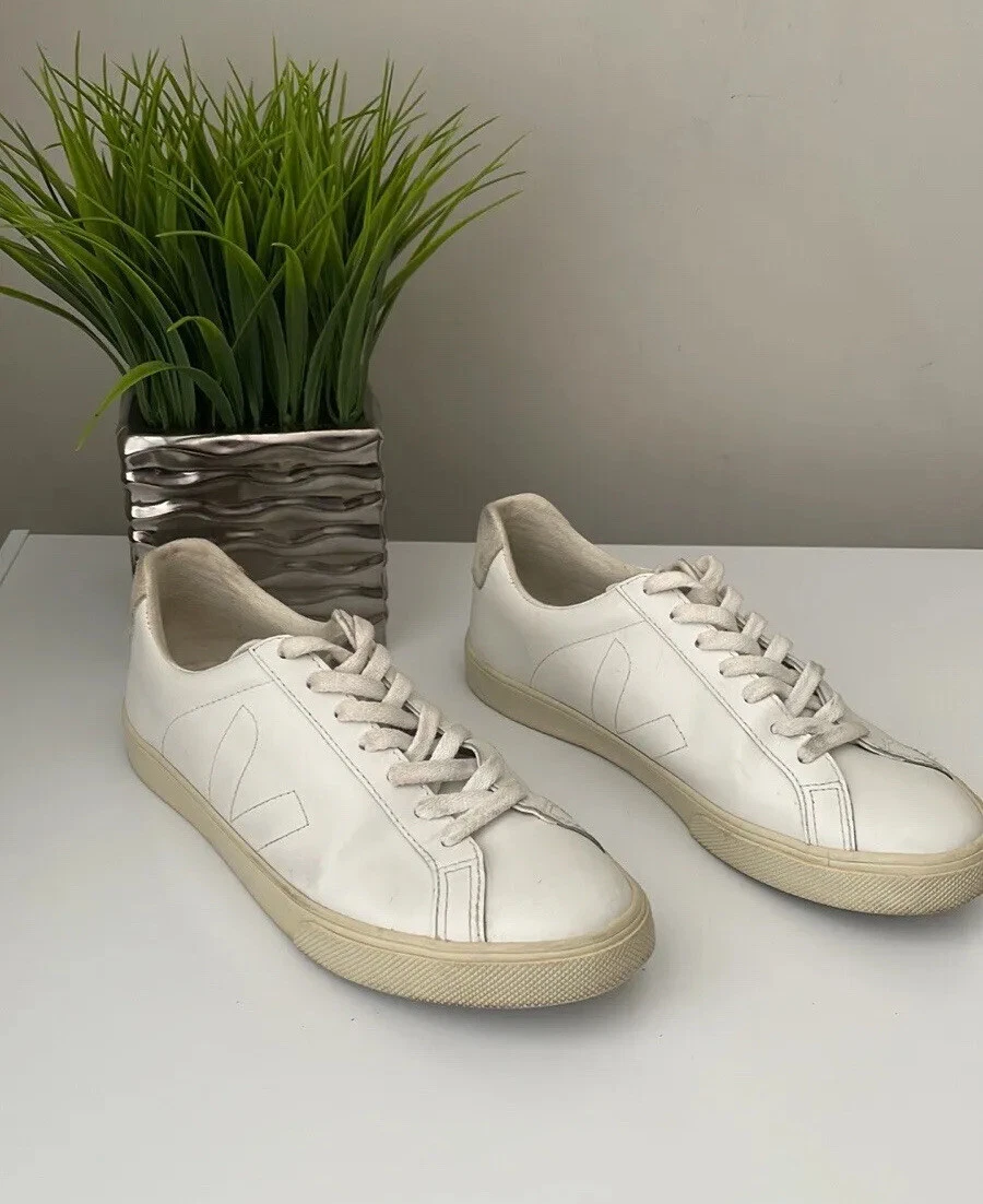 Veja Esplar Leather Low Top White Sneaker Size 8 eBay