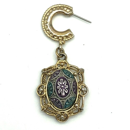 Carol Dauplaise Glass Matrix Dangle Post Earrings Vintage - Picture 10 of 12