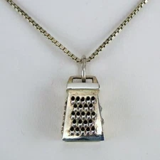 Sterling Silver CHEESE GRATER Pendant for Necklace CHARM Cook CHEF Kitchen GIFT