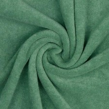 Stretch Cotton Terry Towelling Fabric Material - GREEN