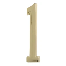 The Hillman Group 4 in. Distinctions Brass Plated Number 1