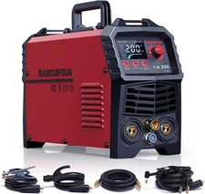 ARCCAPTAIN TIG Welder 200A, High Frequency 110v/220v Dual Voltage TIG/Stick/A...