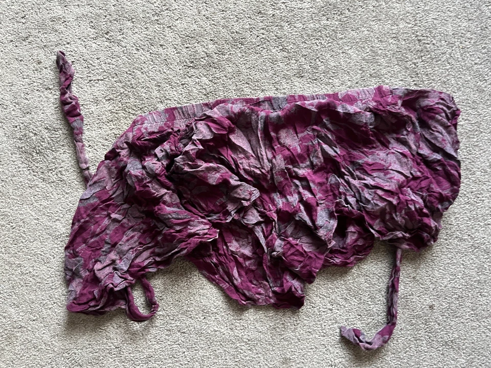 Pantalones Cortos Free People Mujer Floral Púrpura Volantes Rayón Cintura Elástica Talla Mediana Foto 2 de 4