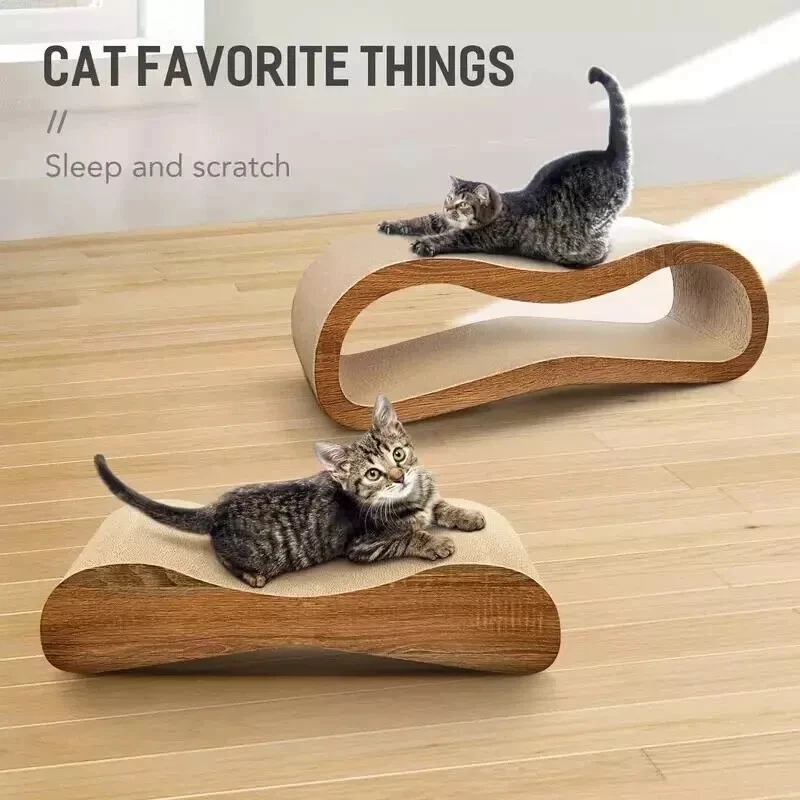 2 in 1 Cat Scratcher Cardboard Lounge Bed, Cat Scratching Board - Image 3 of 4