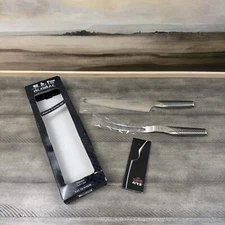 Williams Sonoma Global Classic Carving Knife & Meat Fork Set Monogrammed NIB OB