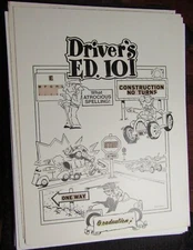 DRIVER'S ED 101 Original Art Splash Page by R Millar 15x20" LA