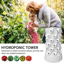 Vertical Hydroponic Garden Tower set  Indoor Outdoor  plant Grow Kit 48 Pot