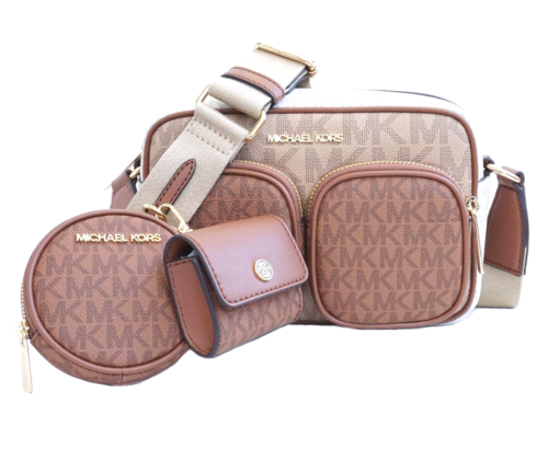 Sac Michael Kors sac à bandoulière Jet Set Item MD PKT Xbody Camel Multi neuf - Photo 3 sur 15