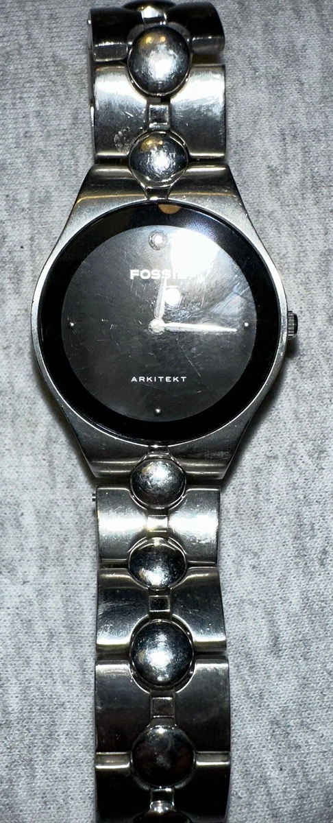 Men s Fossil Arkitekt FS 2760 Black Diamond Dial St. Stainless Steel SLEEK