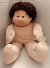 Cabbage Patch Kid Brown Short Hair Tooth Dimples 1982 Signed Naked No Outfit