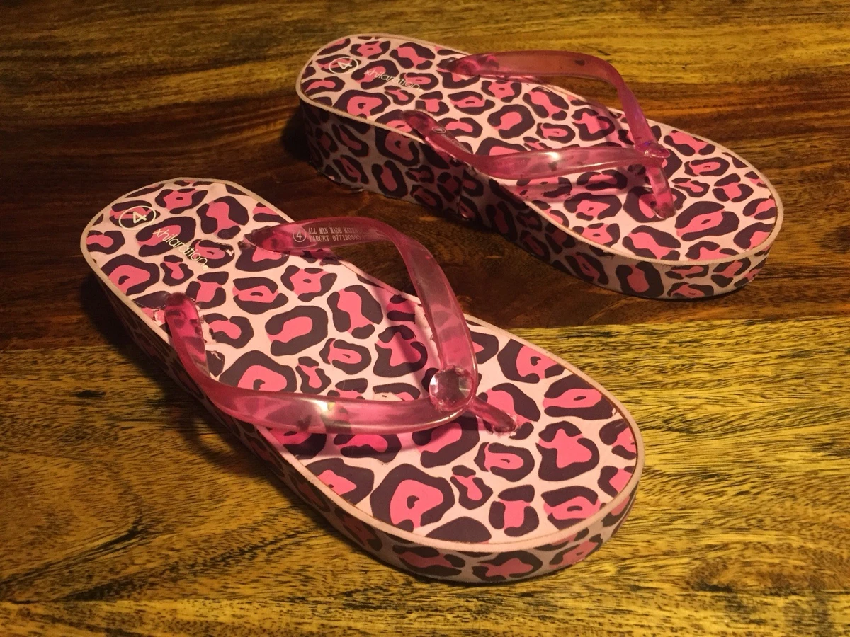 Pink leopard shop print sandals