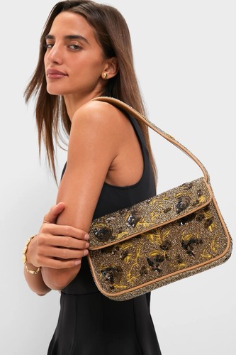 STAUD BEADED TOMMY BAG VINTAGE FLORAL