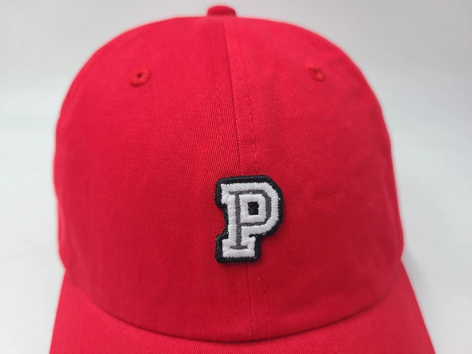 女士 Victorias Secret 粉红色 P 标志绑带可调节帽子棉质爸爸红色 — 第 4/4 张图片