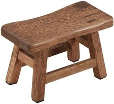 Solid Wood Step Stool Rustic Small Wooden Stool for Adults Kids and Toddlers