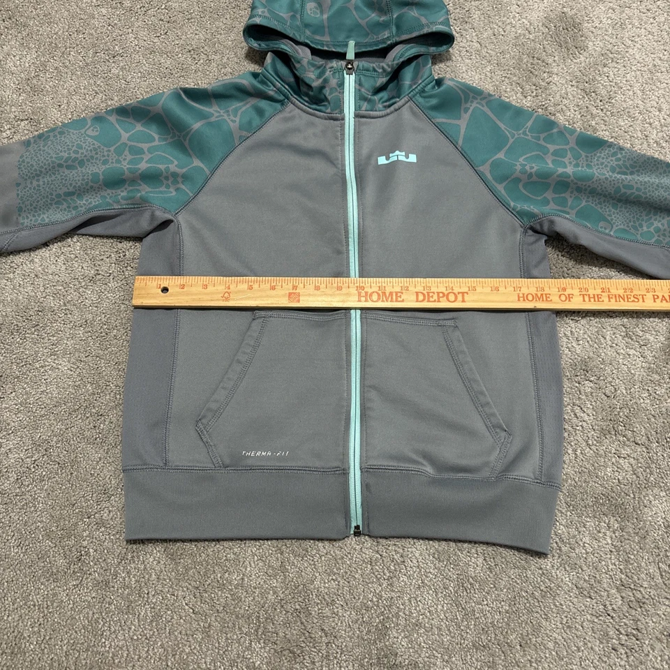 NIKE LeBron James Hero Therma-Fit Cremallera Completa Gris Sudadera con Capucha Juvenil Grande Foto 3 de 4