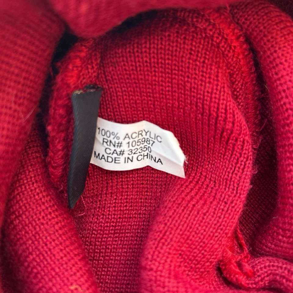 Gorro tejido rojo Quiksilver de colección de la década de 2000 acrílico surf skate sombrero Foto 4 de 4