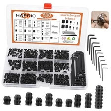 500 Pcs 25 Size Set Screws Metric&SAE Set Screw Assortment Metric&SAE-500 Pcs