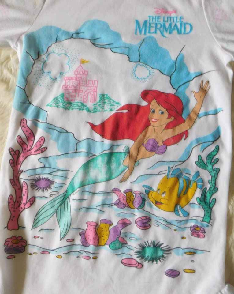 Camisón Vintage Disney Sirenita Ariel Años 80/90 Con Volantes Niñas Talla 8 Foto 2 de 4