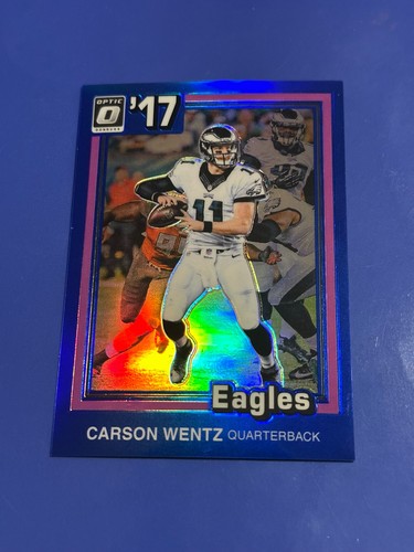 Carson Wentz [Blue] #5 2017 Panini Donruss Optic 1981 Tribute card