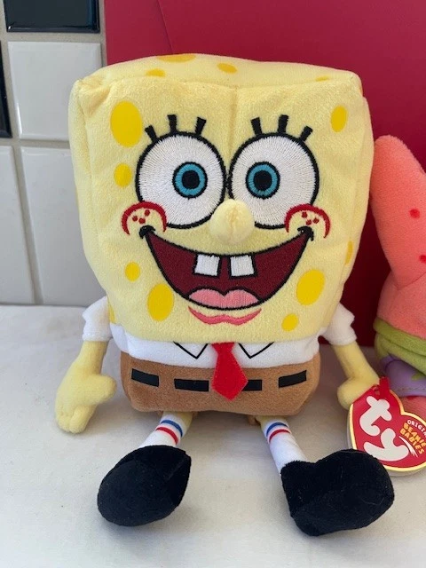 Bob Esponja Pantalones Cuadrados y Patrick Star | Ty Beanie Babies, De Colección 2004 con Etiquetas Foto 3 de 4