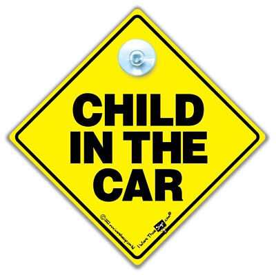 Kind im Auto Schild, Saugnapf Autoschild, Baby Bordschild, Kinderautoschild