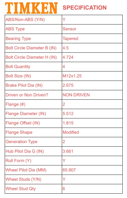 Timken Front Wheel Hub Bearing for 2005-12 Nissan Pathfinder 2009-12 Equator 2WD - Image 3 of 4