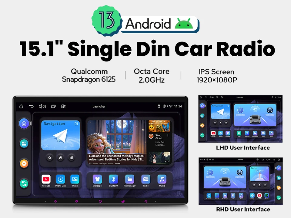 8+128GB JOYING 8 Kern 15.1” Universal Carplay & Android Auto Bluetooth Autoradio - Bild 2 von 4