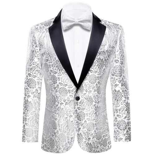 Para Hombres Floral Esmoquin Cena Chaqueta Calce Regular Chal Solapa Paisley Baile de graduación Fiesta Traje - Imagen 43 de 236