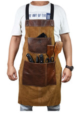 100 Genuine Cow Leather Apron, full length, 3 pocket,for all indoor outdoor
