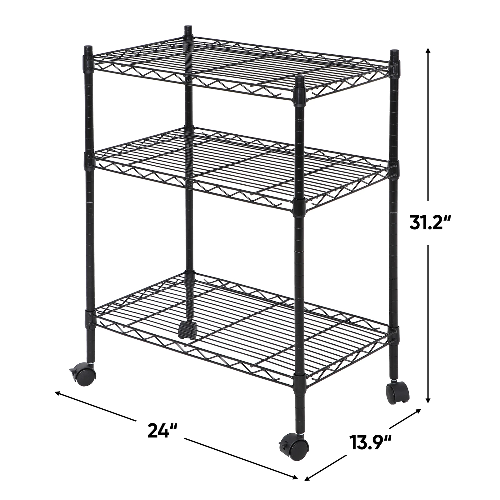 3 Tier Unit Shelving Metal Wire Rack Organizer Adjustable Shelve with 4 Wheels
Opens in a new window