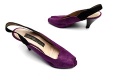 SERGIO ROSSI VINTAGE SCARPE DA DONNA DÉCOLLETÉ SLINGPUMPS PEEP TOES 36 # 21-49 #