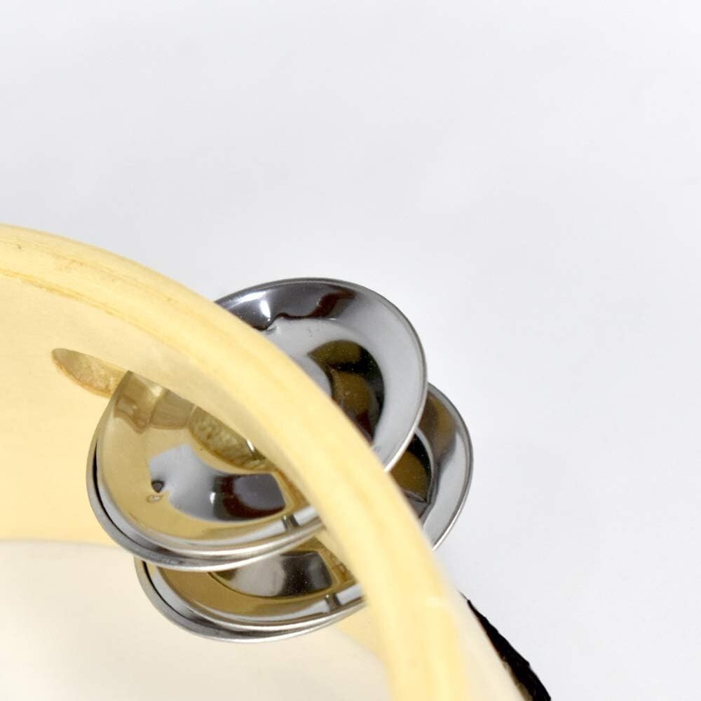 Pandereta campana de mano de doble fila Jingles Music Persuccion Church (10 pulg