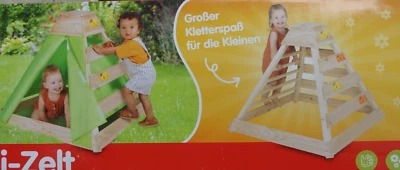 Playland 2 in 1 Holz-Tipi-Zelt - Kinderzelt - Klettergerüst