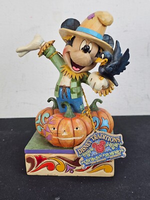 Jim Shore Disney Mickey Mouse Harvest Scarecrow Figurine #4039066