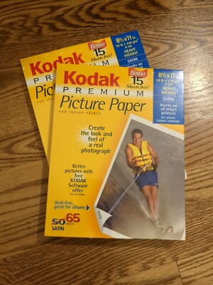 NEW Two Packs Kodak Premium Inkjet Picture Paper HW Satin 8 1/2'' X 11'' 130 sheet