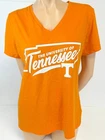 Women's V-NECK T-Shirt Orange University of Tennessee Logo - size Large