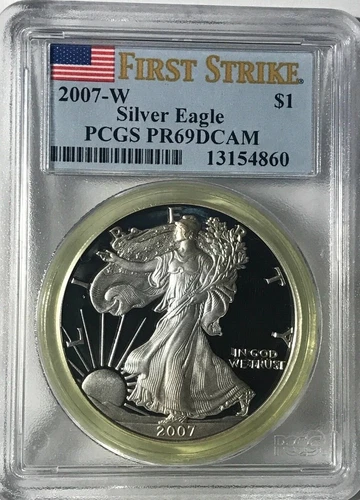2007-W AMERICAN SILVER EAGLE PCGS PR 69 DCAM~~FIRST STRIKE