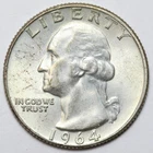 1964-D 25c Washington Silver Quarter - RAW - Great Luster - Very Nice Coin
