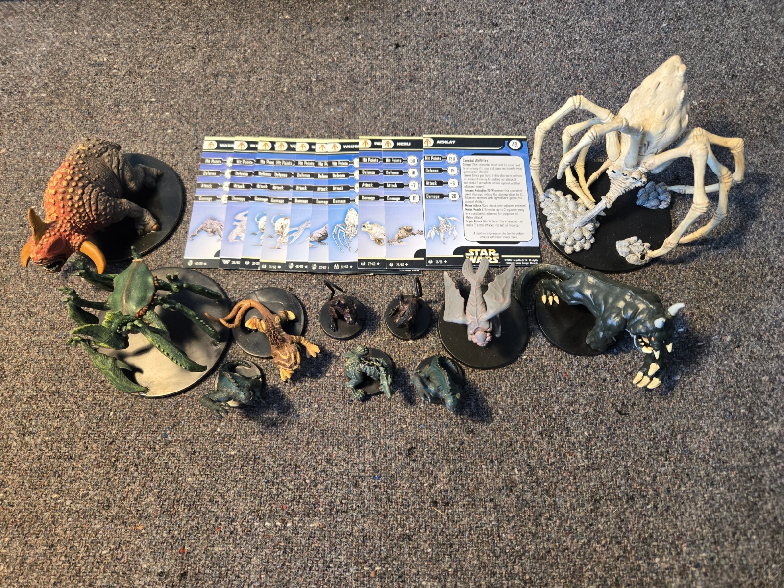 Star Wars Miniatures Theme Lot Savage Creatures: Acklay/Reek/Nexu/Boma+