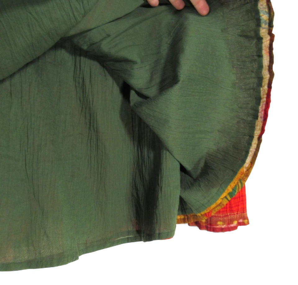 Maxi Falda PHOOL Roja/Multi Voluntad Plisada BOHO HIPPY FLORAL CAMPESINA EN NIVELES Talla XL Foto 4 de 4