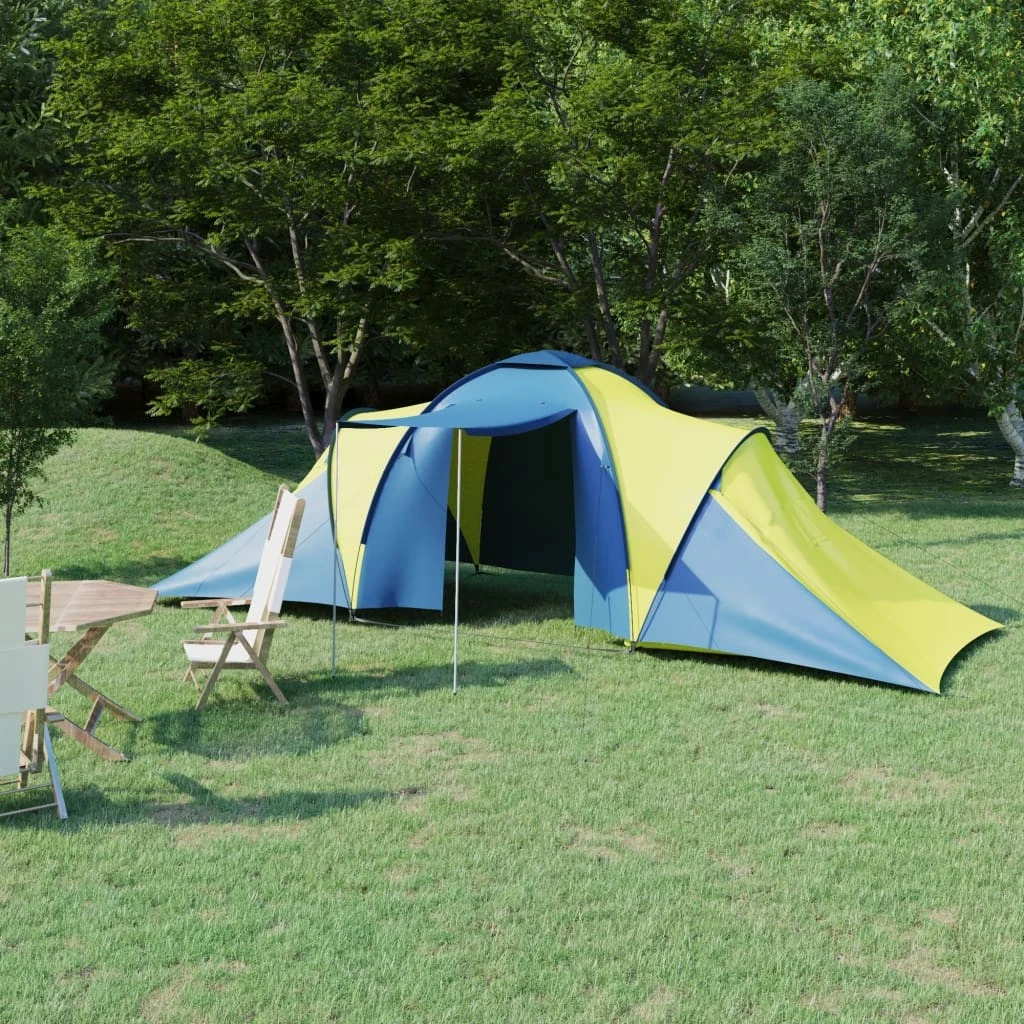 tent 6 person blue and yellow