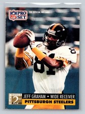 1991 Pro Set Rookie RC #775 Jeff Graham Pittsburgh Steelers Football Card. rookie card picture