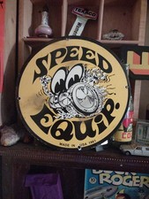 Vintage Moon Eyes Sign - Speed Equipment Drag Race Porcelain Racing Car Sign